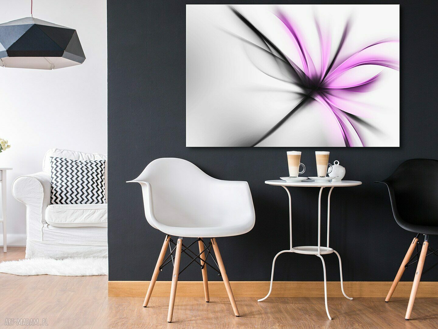 Obraz na płótnie Abstrakcja Kwiat Nowoczesny Fuksja 120x80 cm
