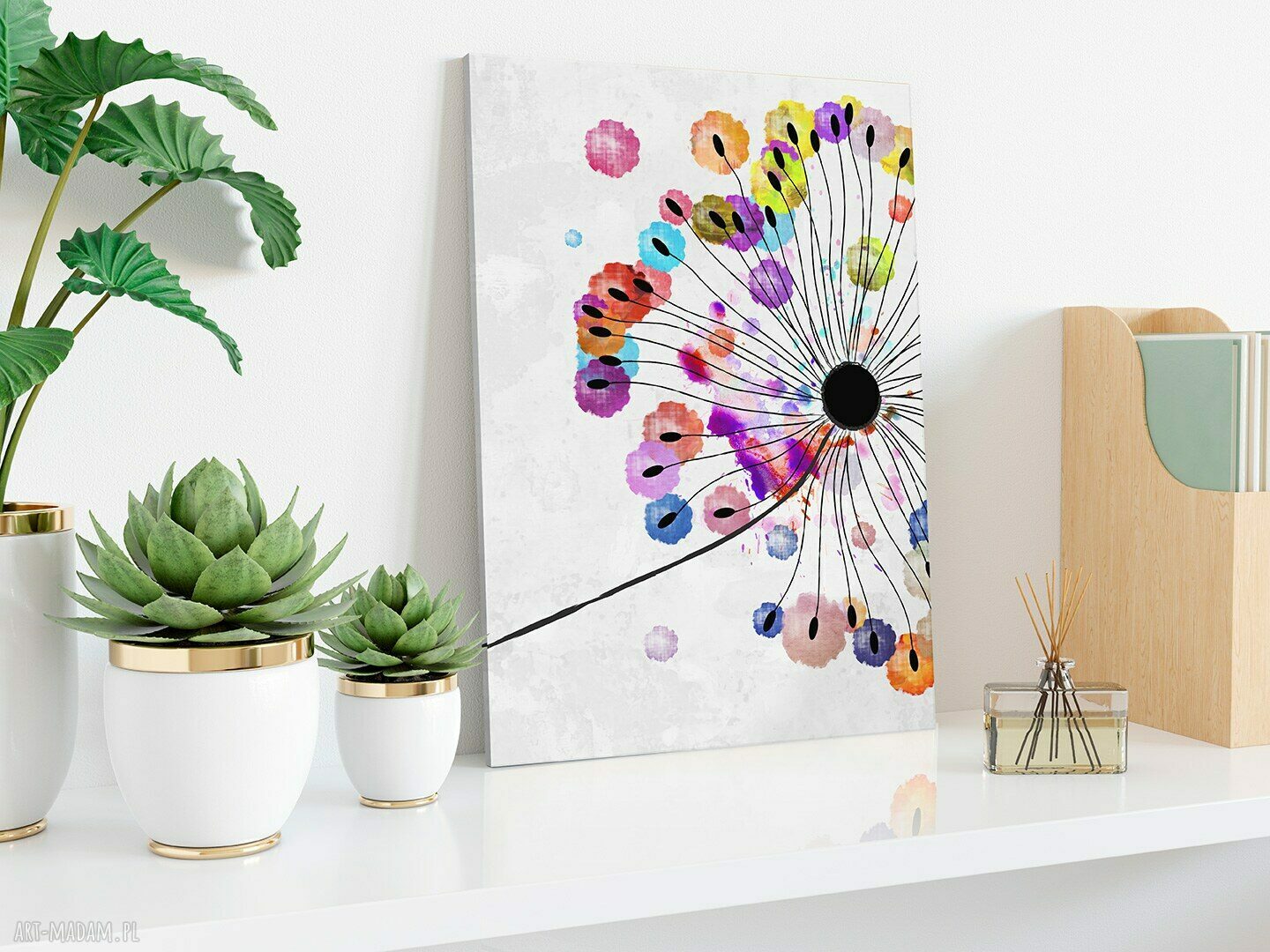 Obraz na płótnie Dmuchawiec kolorowy w pionie 50x70 cm