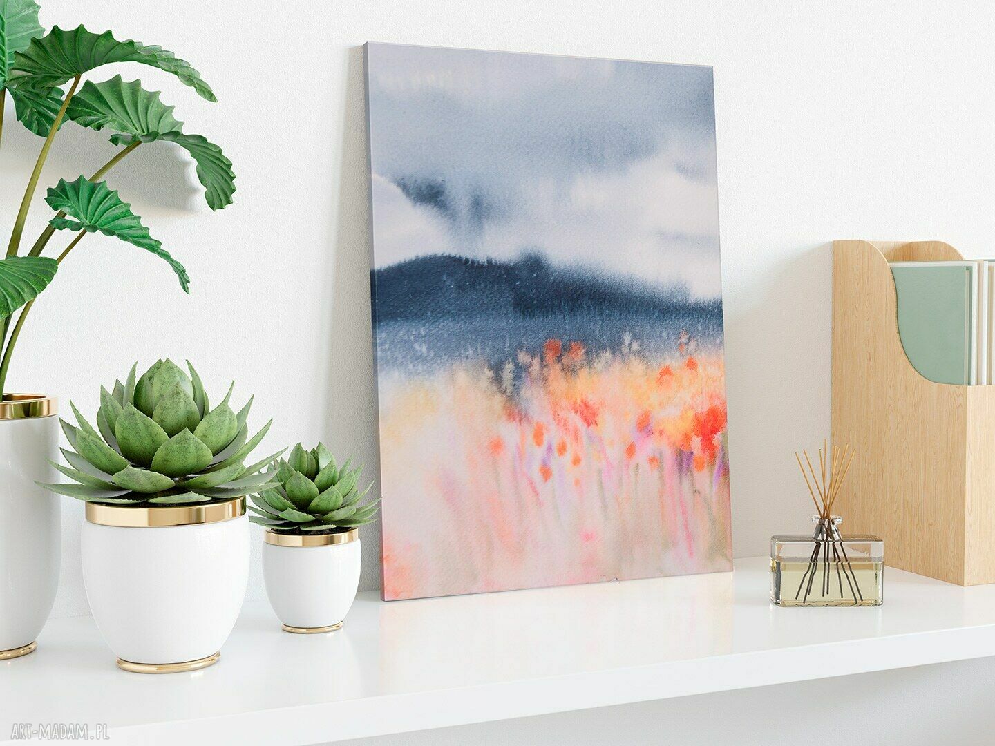 Obraz na płótnie Pole Kwiaty - abstrakcja w pionie 50x70 cm