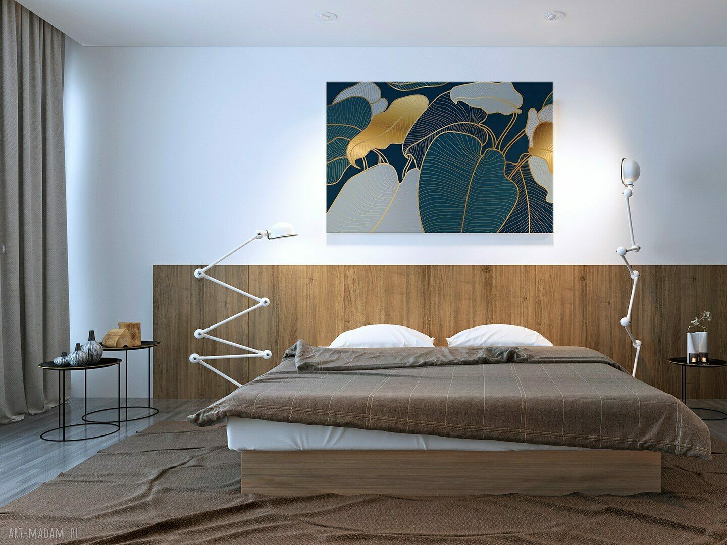 Obraz na płótnie - LIŚCIE MOSNTERA ART-DECO - 120x80 cm (99901)