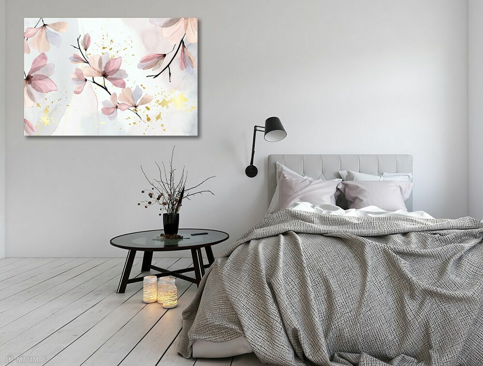 Pastelowy obraz na płótnie z magnoliami 120x80 cm