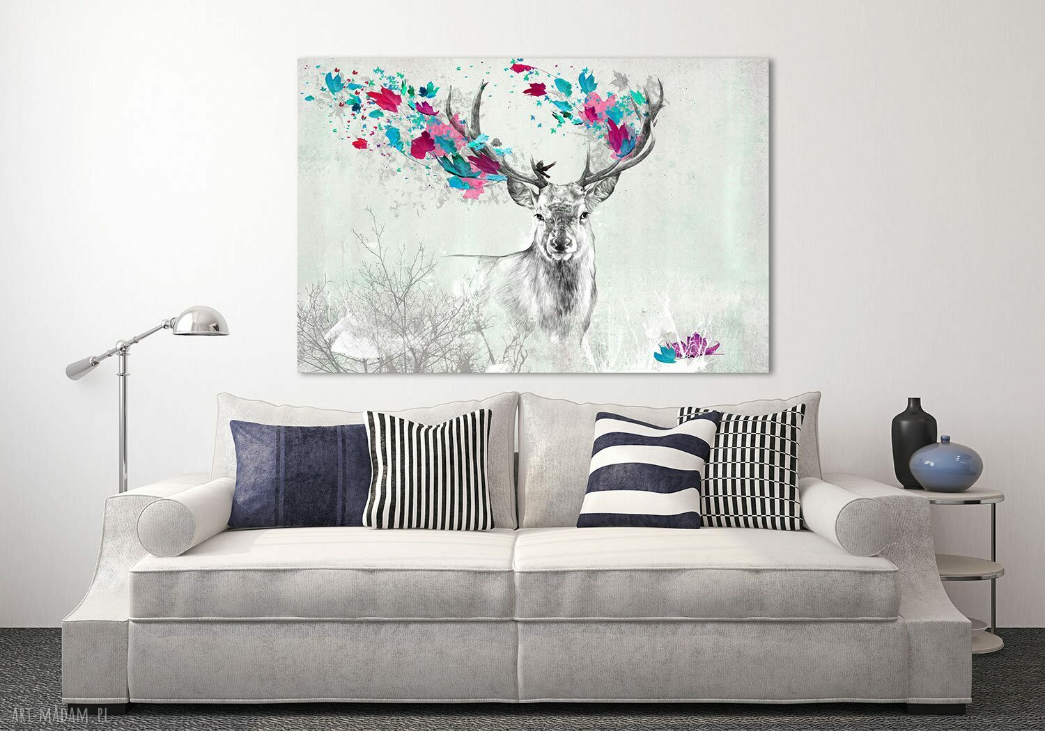 Obraz na płótnie 120x80 cm „Jeleń jesienią” 02270 - gotowy do zawieszenia