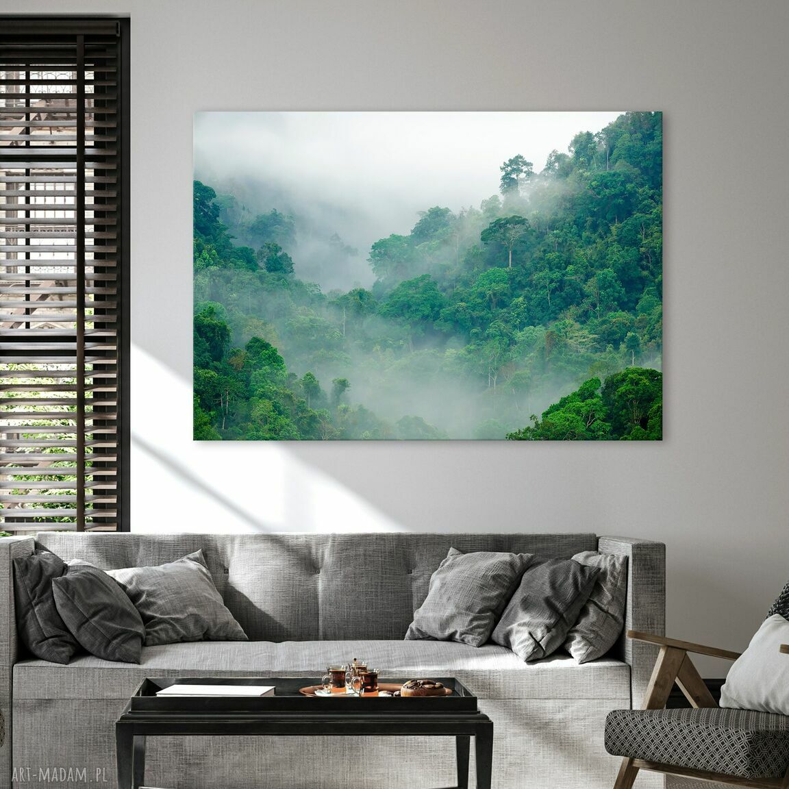 Obraz na płótnie Las we mgle - Abstrakcja, 100x70 cm