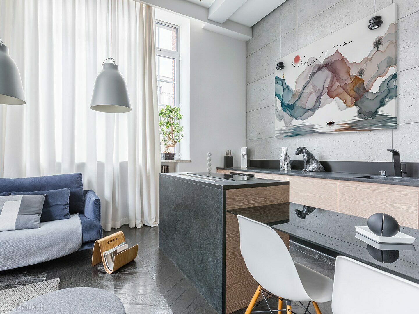 Obraz na płótnie - Pejzaż baśniowy: jeleń wśród drzew 120x80 cm