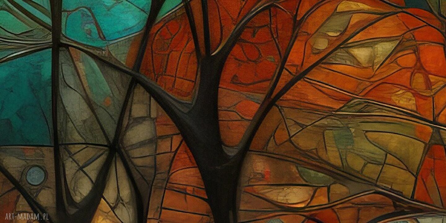 Obraz na płótnie Drzewa 13 geometryczne do szarego wnętrza 120x80 cm