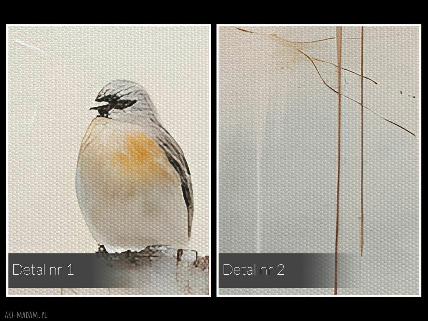 Obraz na płótnie z wróblami na gałęzi - 120x80 cm