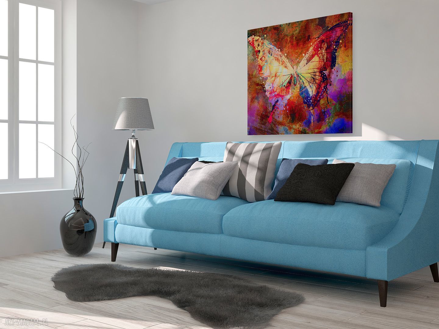 Obraz na płótnie Motyl Skrzydła Kolorowy 80x80 cm