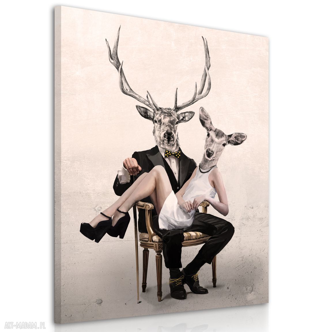 Obraz na płótnie DEER LOVE 80x100 cm 02102 - wysyłka w 24h