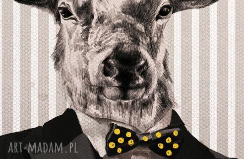 Obraz na płótnie 80x100 DEER LOVE - prezent z motywem jeleni i love, gotowy do powieszenia
