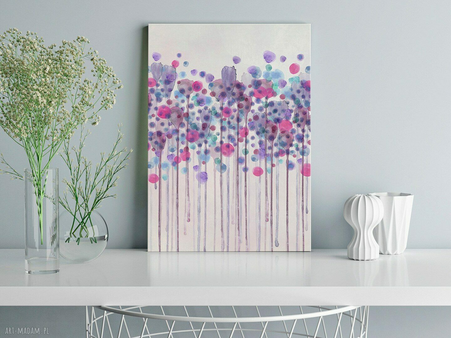 Obraz na płótnie Abstrakcja Smugi Kolory - w pionie 50x70 cm (86303)