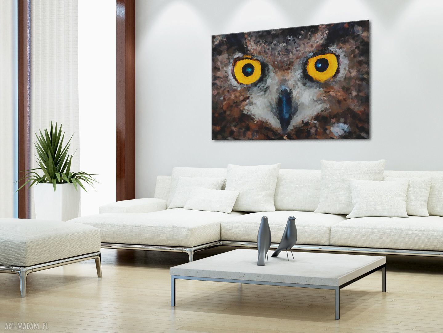 Obraz na płótnie SOWA OCZY - 120x80 cm (01701)