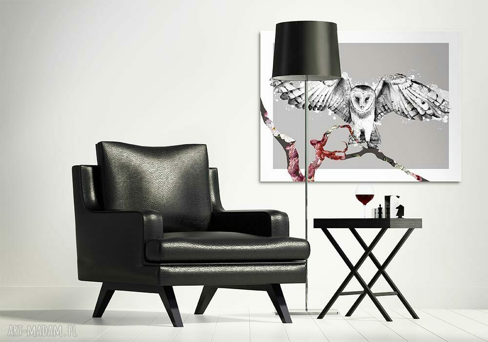 Obraz na płótnie 80x60 cm Sowa 0214 - nowoczesna dekoracja z sową