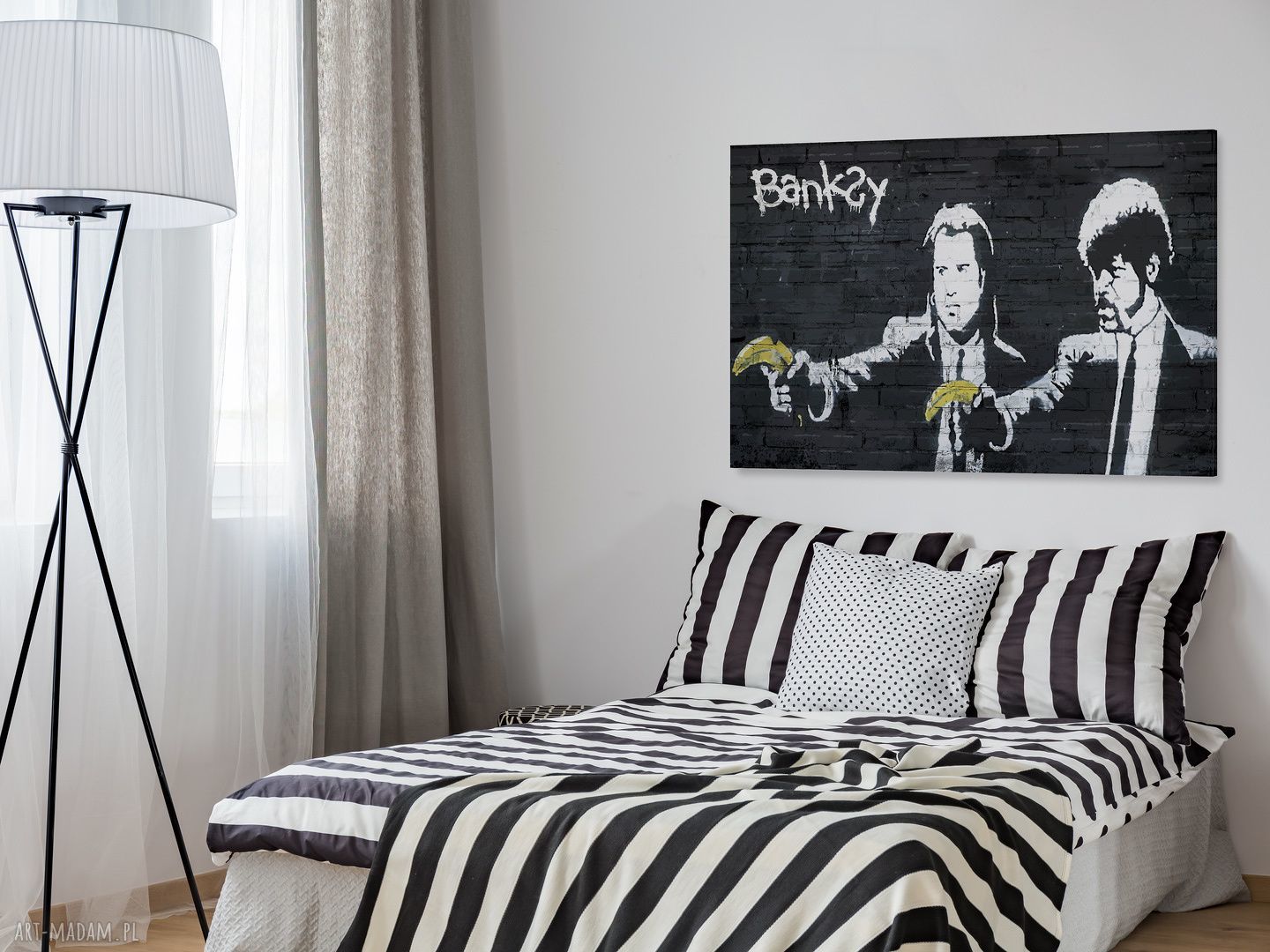 Obraz na płótnie BANKSY Film Banany 120x80 cm