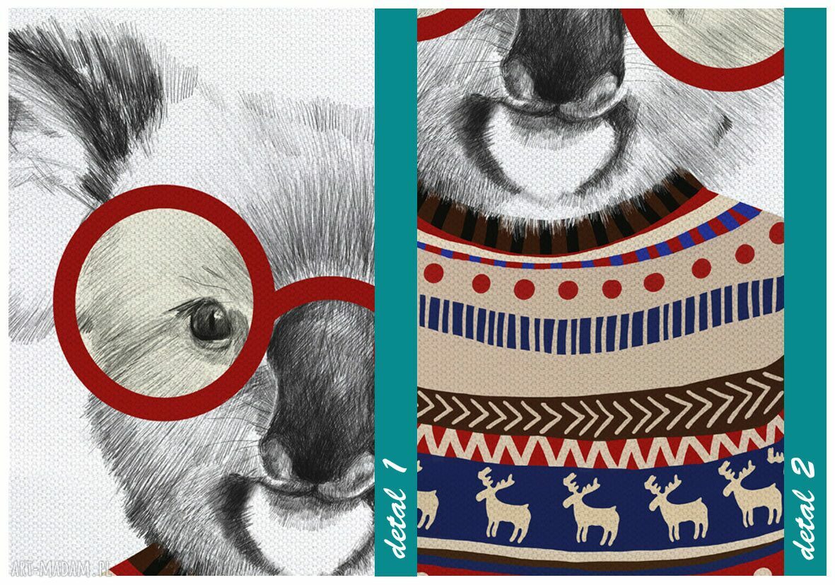 Obraz na płótnie KOALA 60x80 cm - wysyłka w 24h