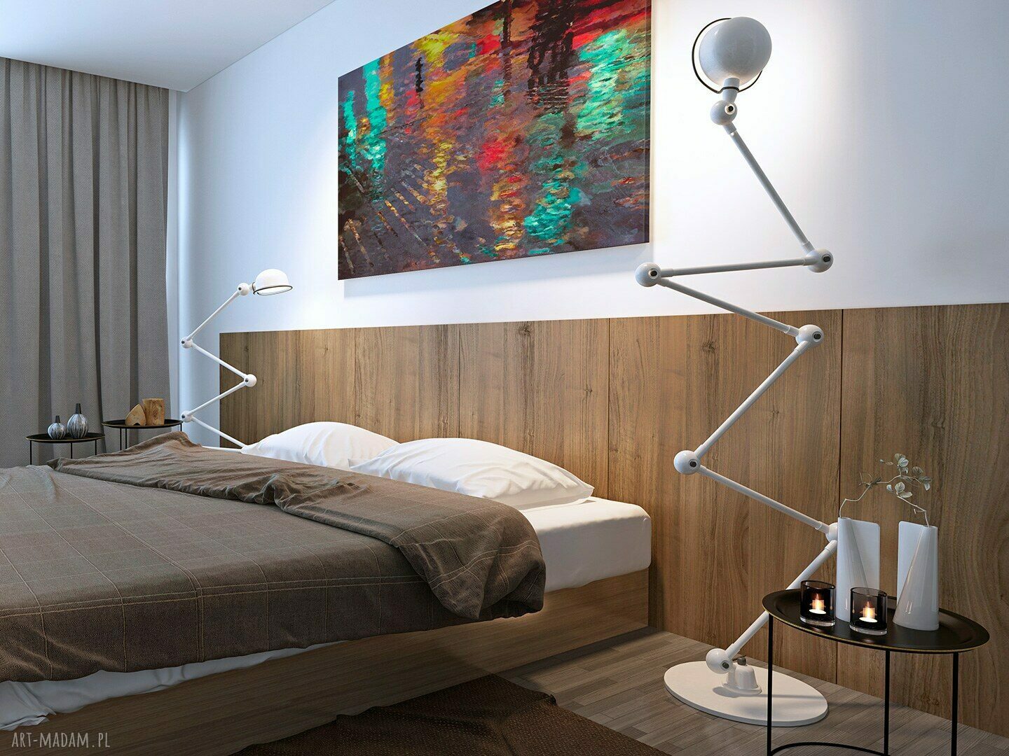 Obraz na płótnie Abstrakcja „Odbicie Ulicy - Światła” 120x80 cm (06002)