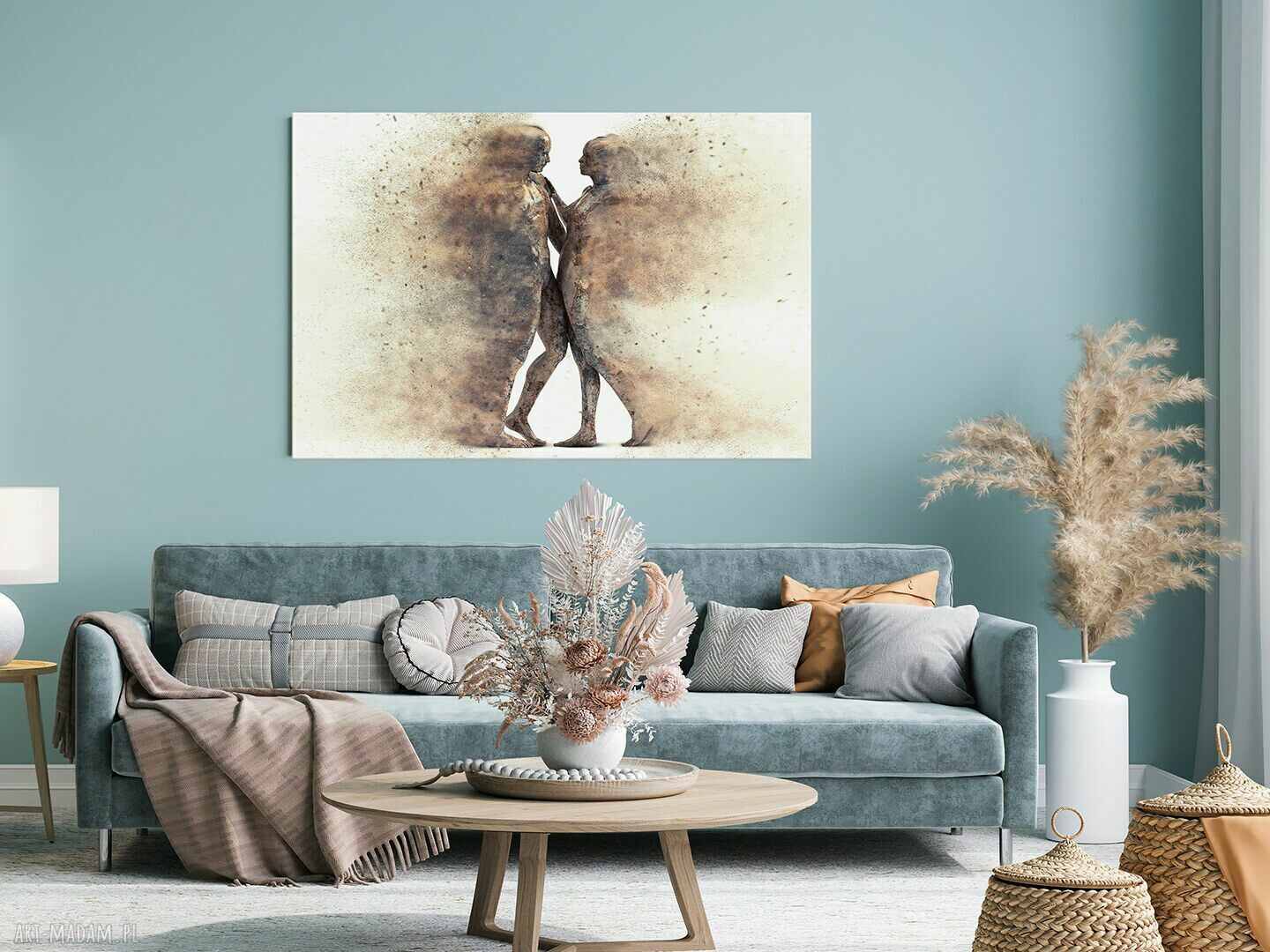Nowoczesny obraz na płótnie 120x80 cm - Para sylwetek i cienie