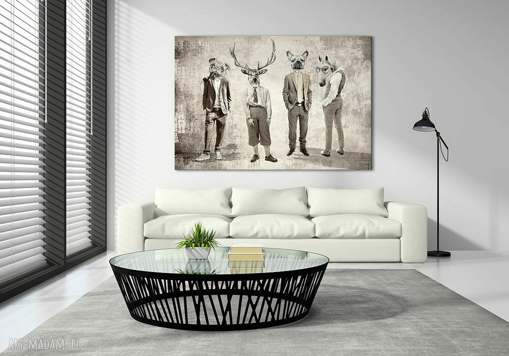 Nowoczesny obraz na płótnie Chłopaki:-) 120x80 cm z motywem jelenia - gotowy do powieszenia