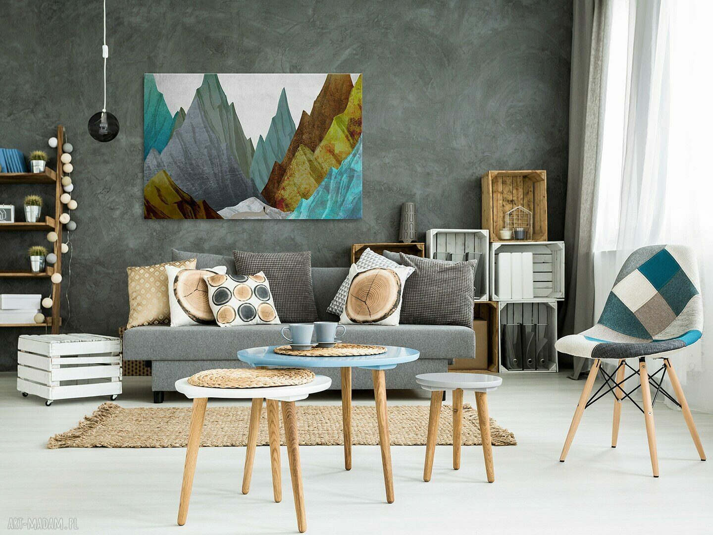 Obraz na płótnie - GÓRY SZCZYTY ABSTRAKCJA - 120x80 cm (42401)