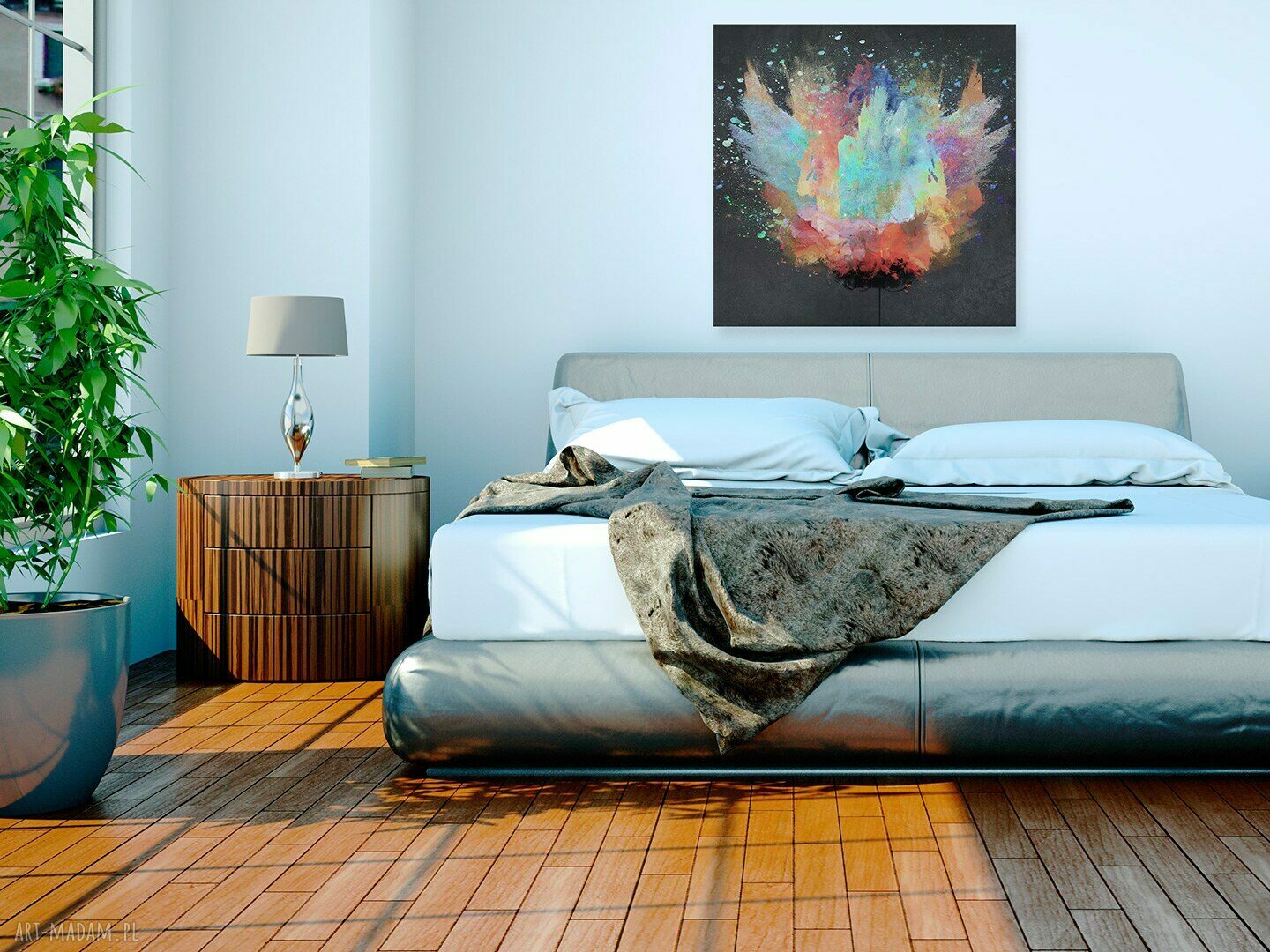 Kwiat artystyczny na płótnie - obraz 80x80 cm w kwadracie (70502)