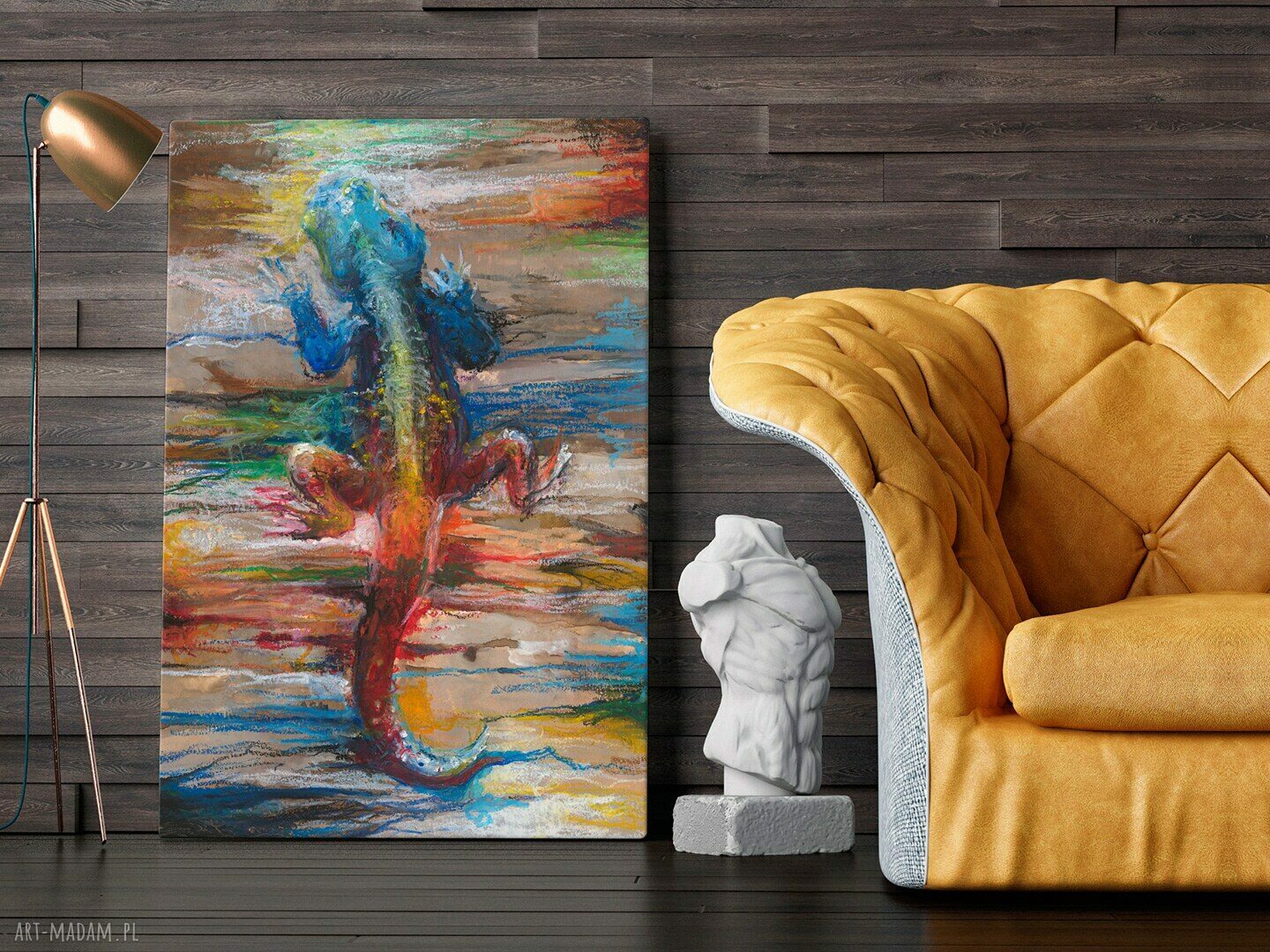 Kolorowy obraz na płótnie - Jaszczurka 120x80 cm (700701)