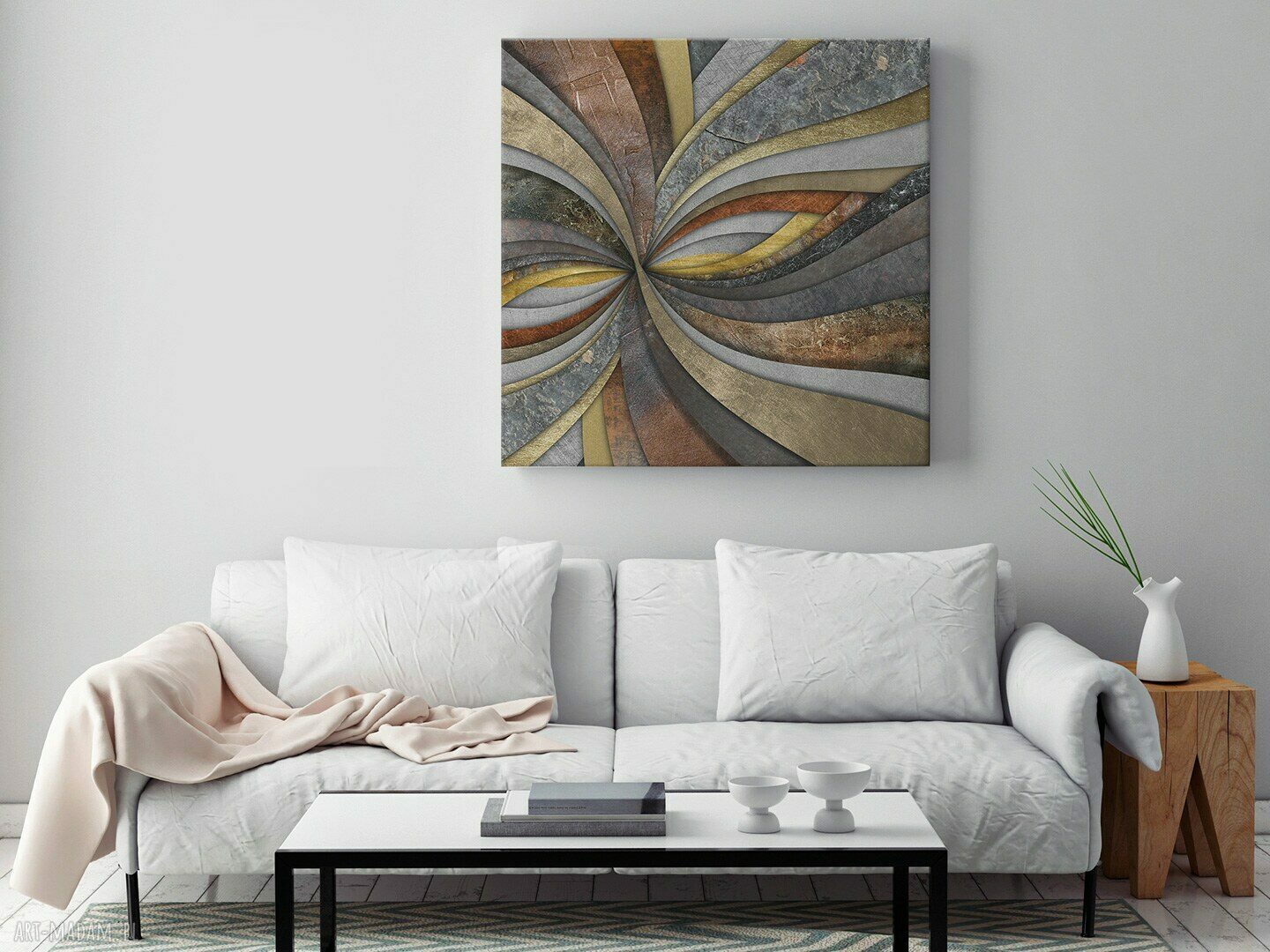 Obraz na płótnie Wir Tekstury - elegancki kwadrat 80x80 cm (74002)