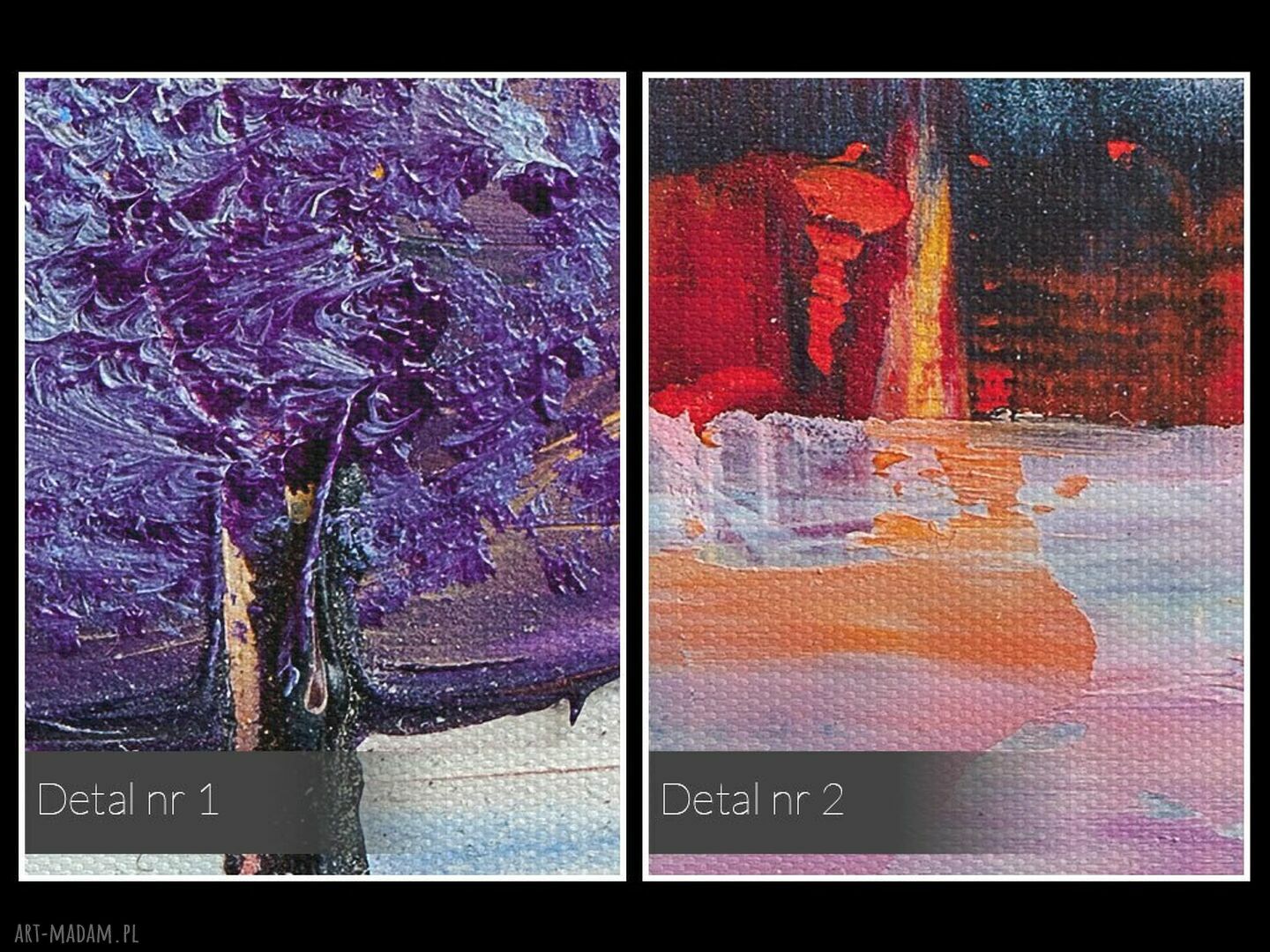 Kolorowy obraz na płótnie - drzewa artystyczne 50x70 cm (w pionie)