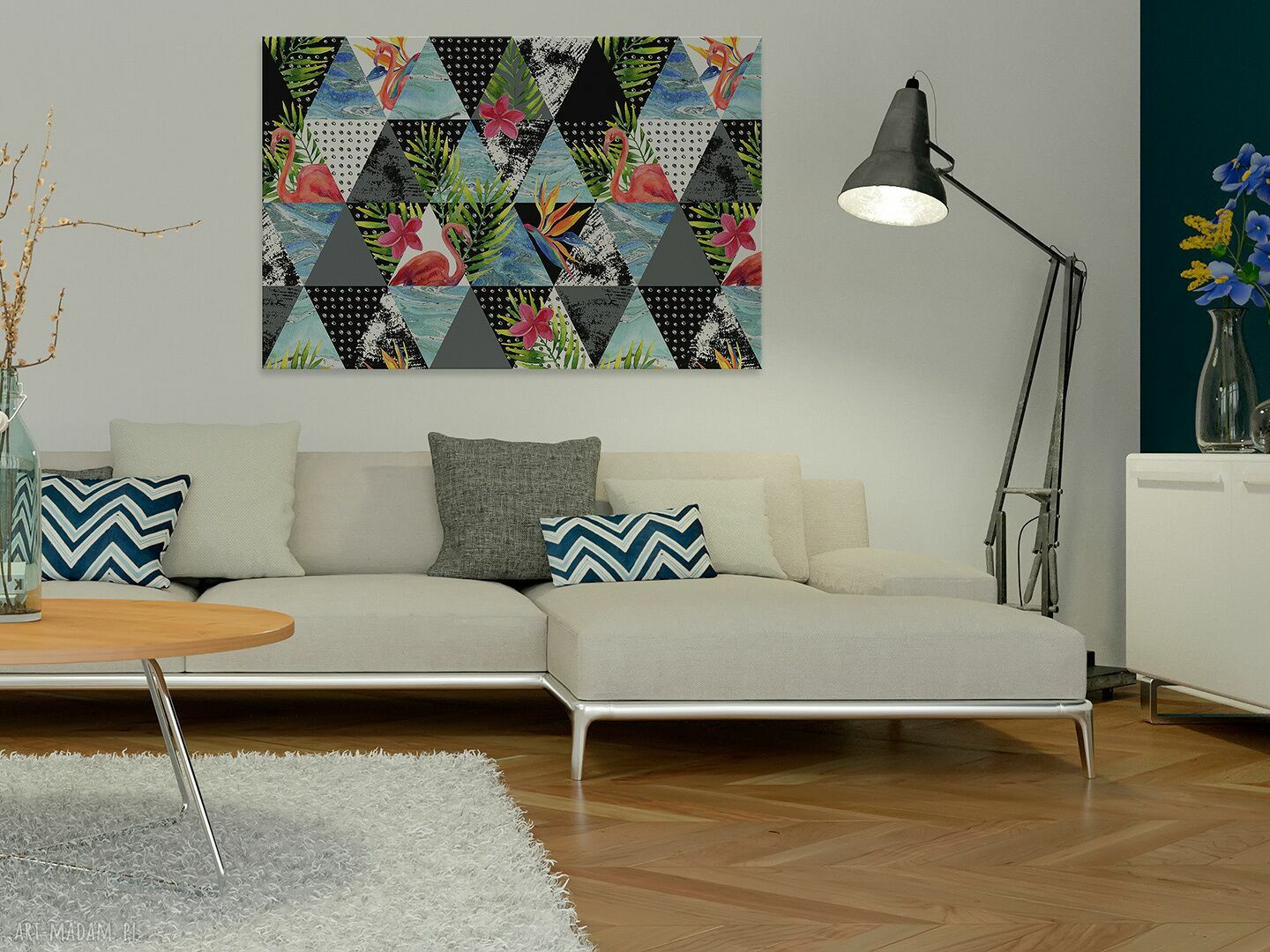 Obraz na płótnie - TRÓJKĄTY TROPIKALNY - 120x80 cm (39001)
