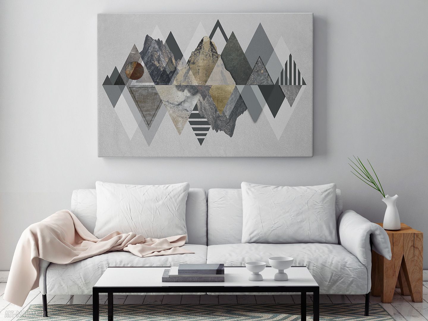 Obraz na płótnie - Góry Trójkąty, nowoczesny 120x80 cm (72101)