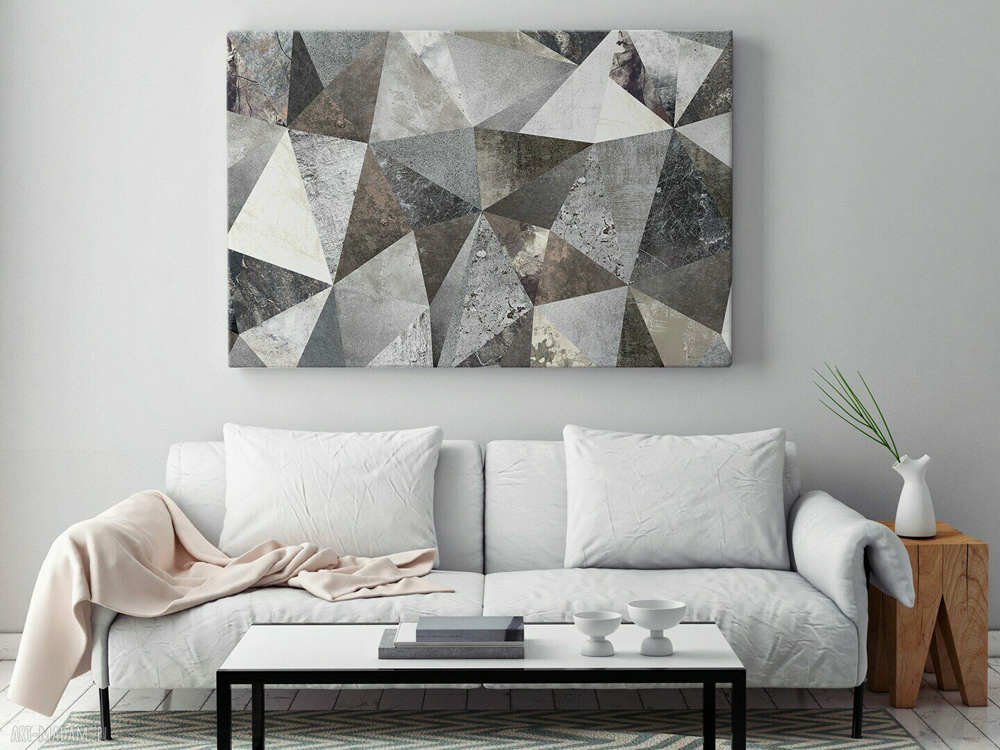 Obraz na płótnie BETON TRÓJKĄTY LOFT 120x80 cm