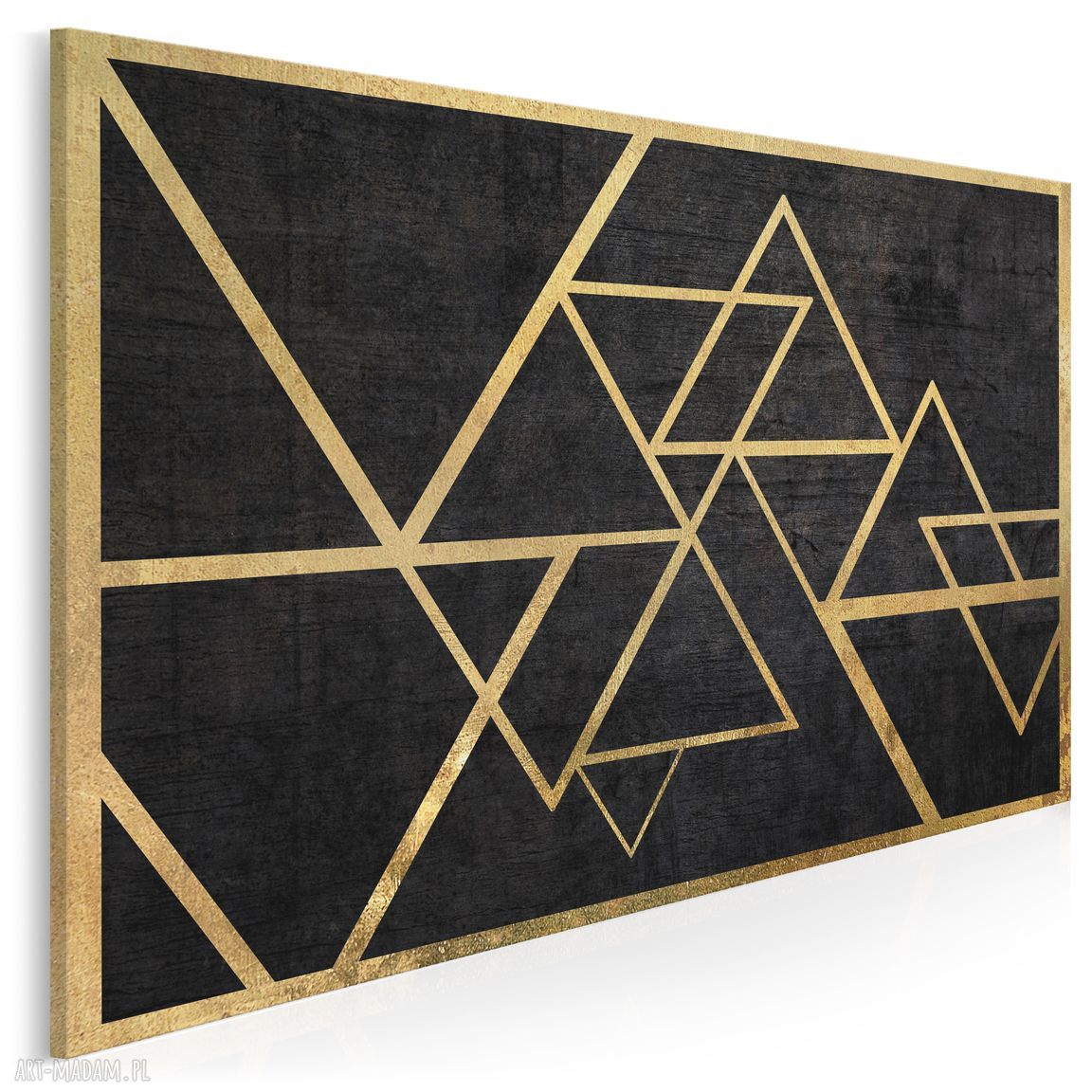 Obraz na płótnie Trójkąty Złoto Art-Deco 120x80 cm