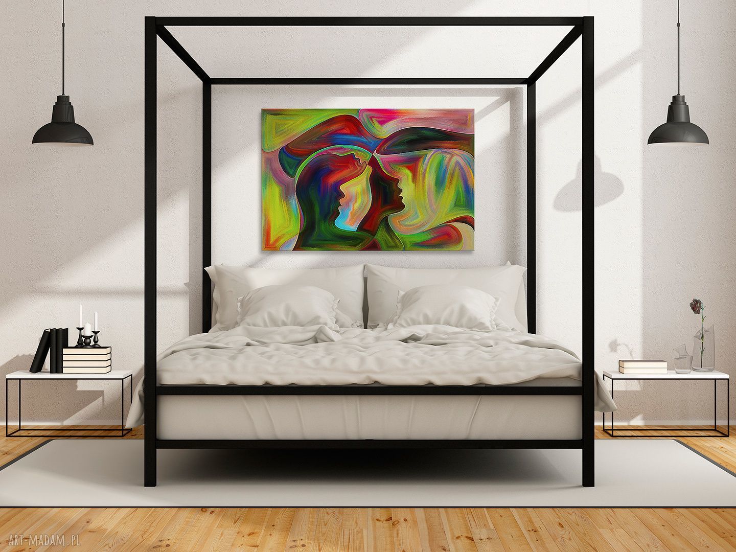 Obraz na płótnie - TWARZE ABSTRAKCJA - 120x80 cm (39201)