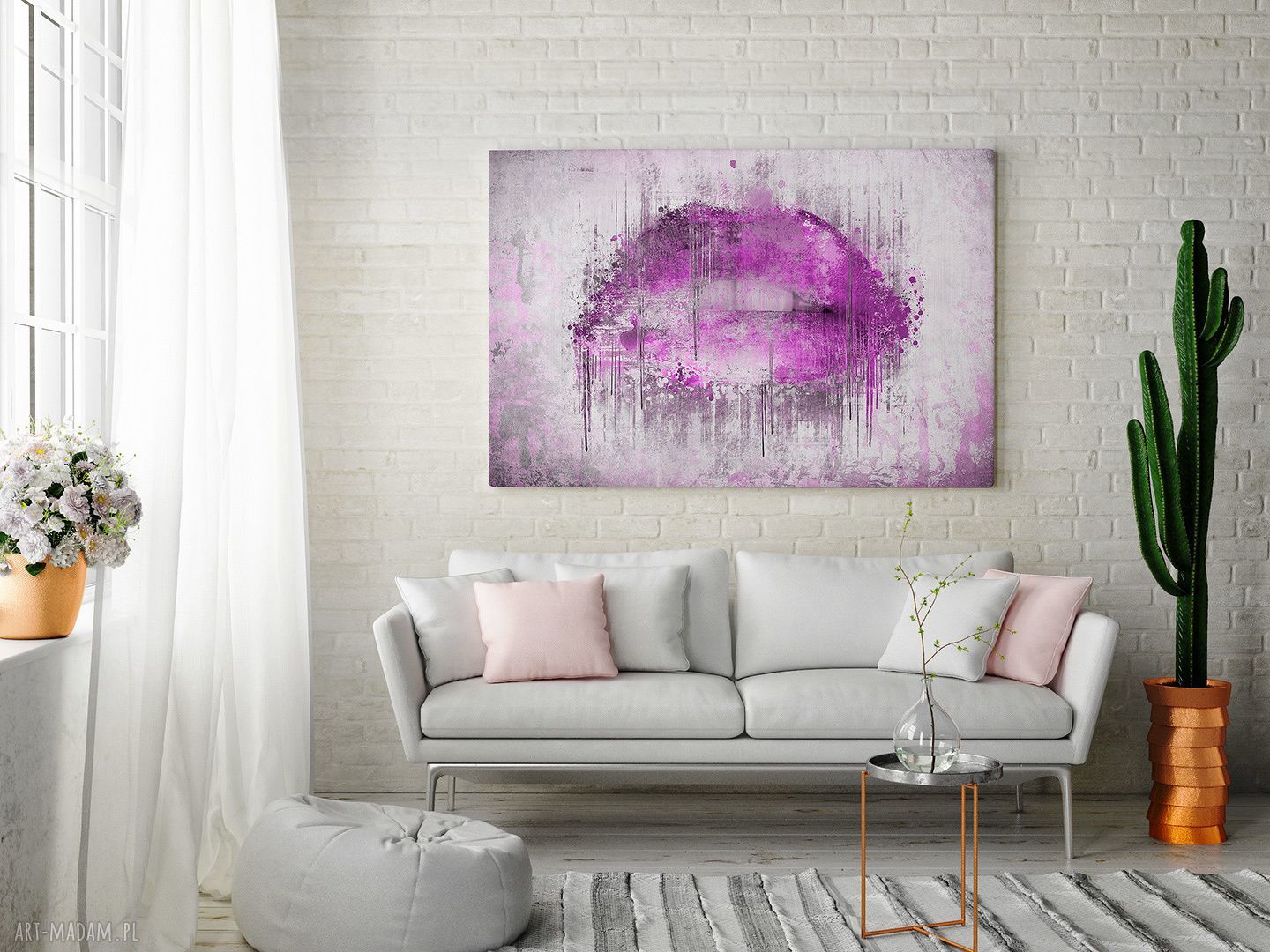Obraz na płótnie Abstrakcja Usta Fioletowy 120x80 cm (23102)