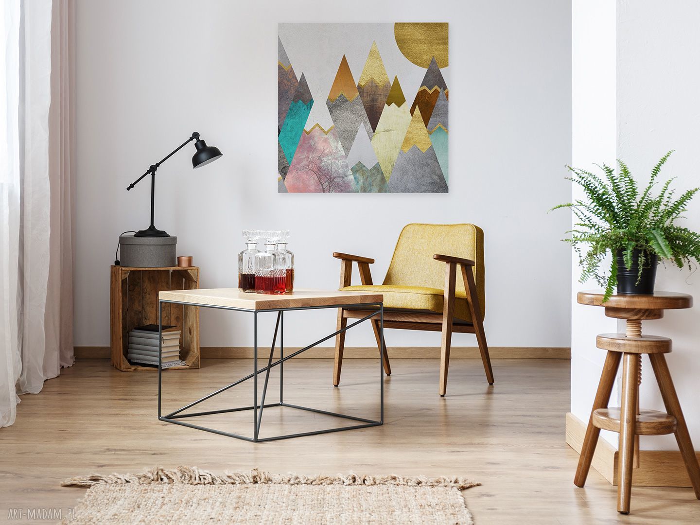 Obraz na płótnie - Góry Pastele - w kwadracie 80x80 cm