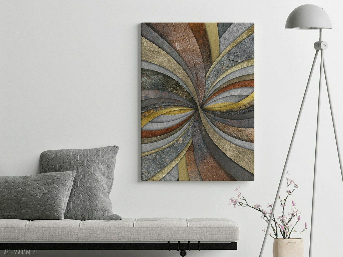 Obraz na płótnie - WIR TEKSTURY ELEGANCKI - w pionie 50x70 cm (74003)