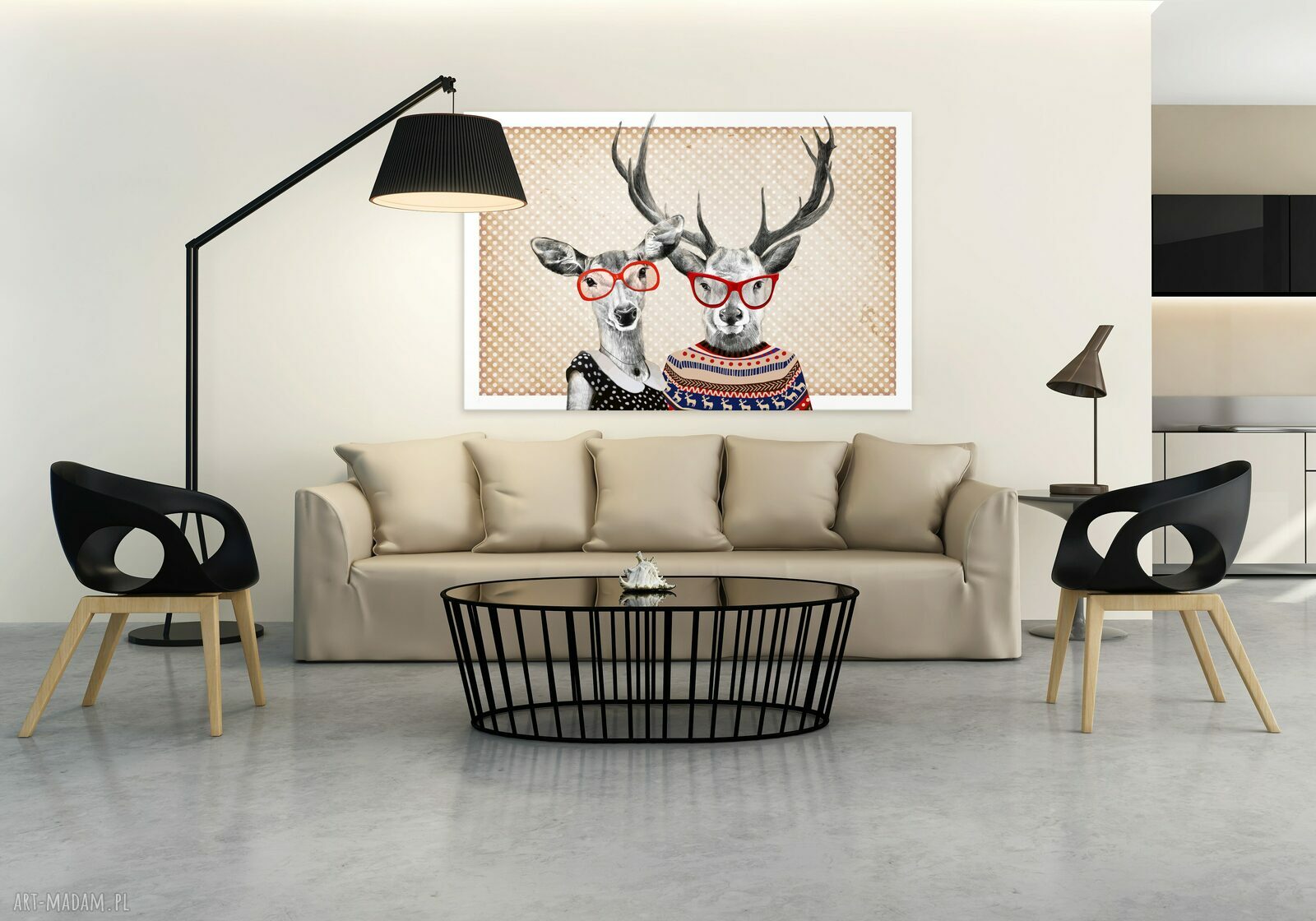 Obraz na płótnie JELNIE LOVE 120x80 cm - wysyłka w 24h