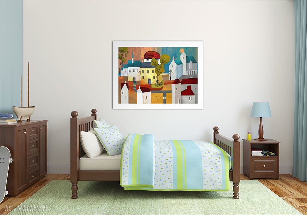 Obraz na płótnie 80x60cm - Kolorowe Domki 0213 NOWdeco