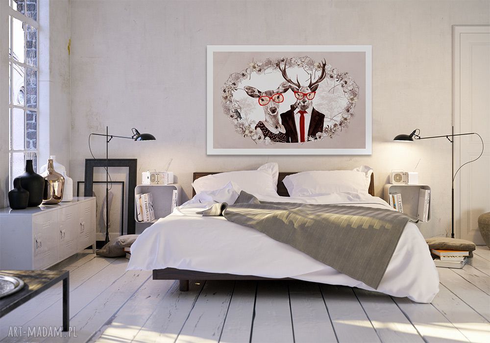 Obraz na płótnie 120x80 cm JELNIE LOVE - wysyłka w 24h