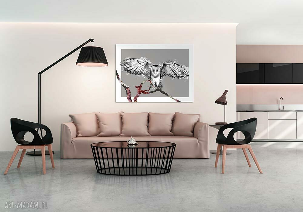 Obraz na płótnie 80x60 cm Sowa 0214 - nowoczesna dekoracja z sową