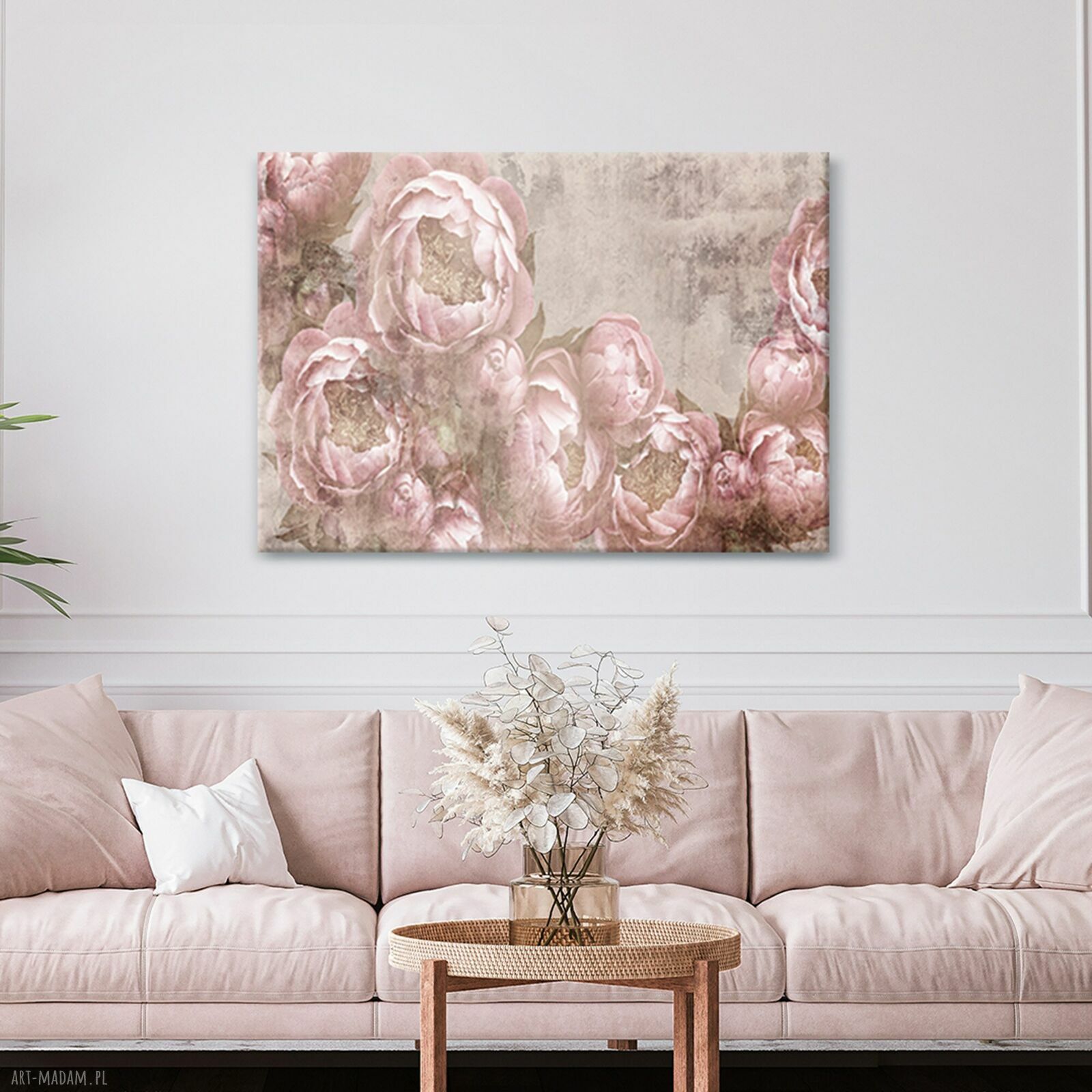Obraz na płótnie 100x70 cm - Różowe piwonie (1-0702)