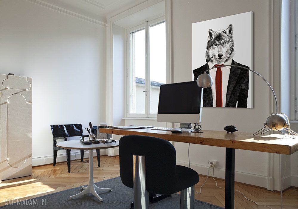 Obraz na płótnie 50x70 cm Wilk Hipster 0235 - wysyłka w 24 h