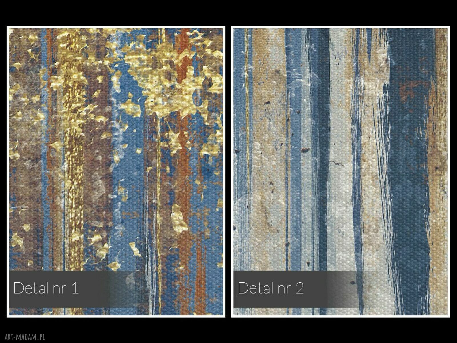 Obraz na płótnie WZÓR NIEBIESKI ZŁOTY 120x80 cm - art deco