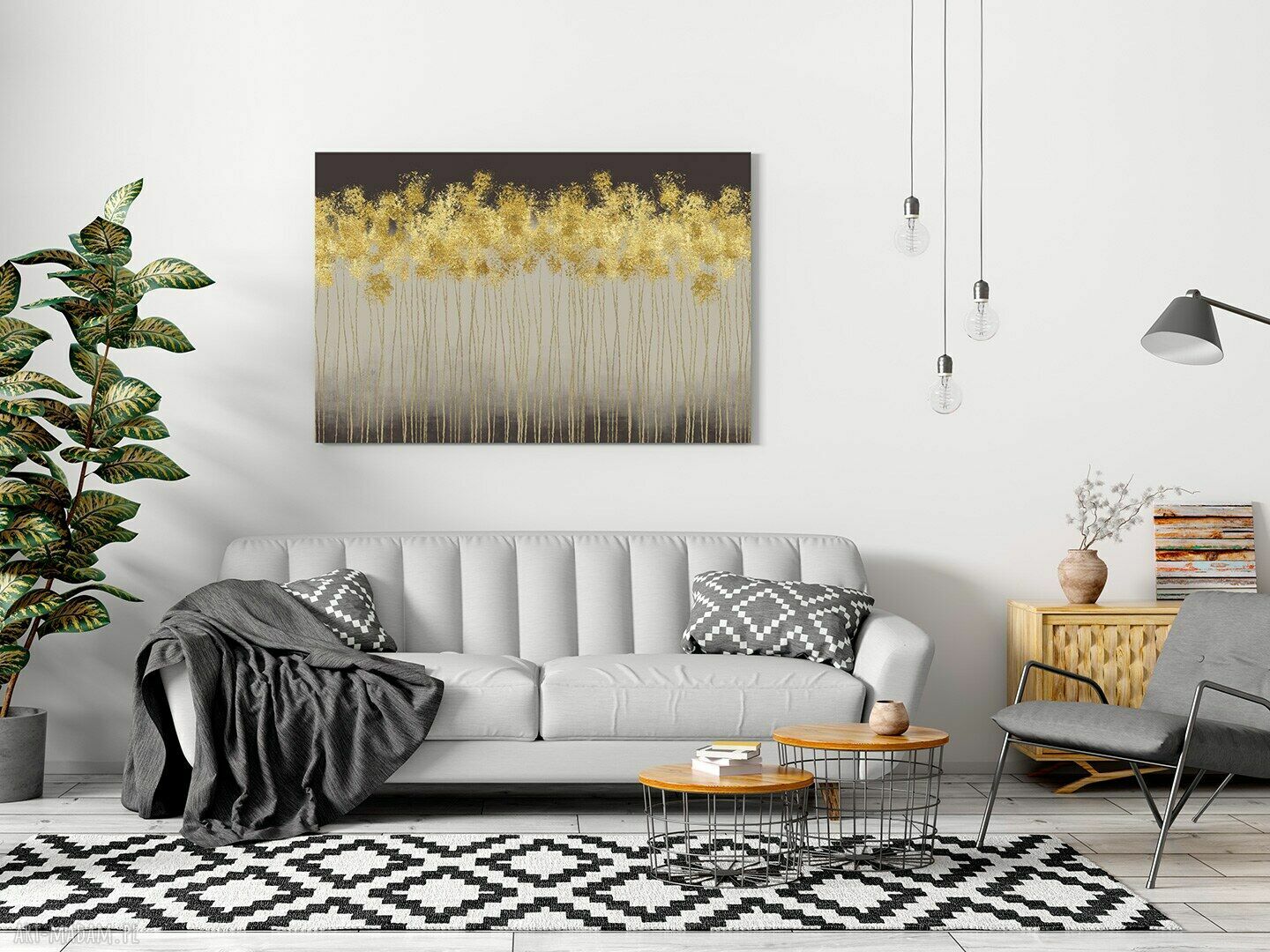Obraz na płótnie - abstrakcja złota 120x80 cm