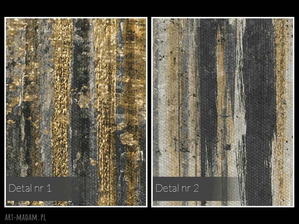 Obraz na płótnie Czarny i Złoty 120x80 cm Art Deco