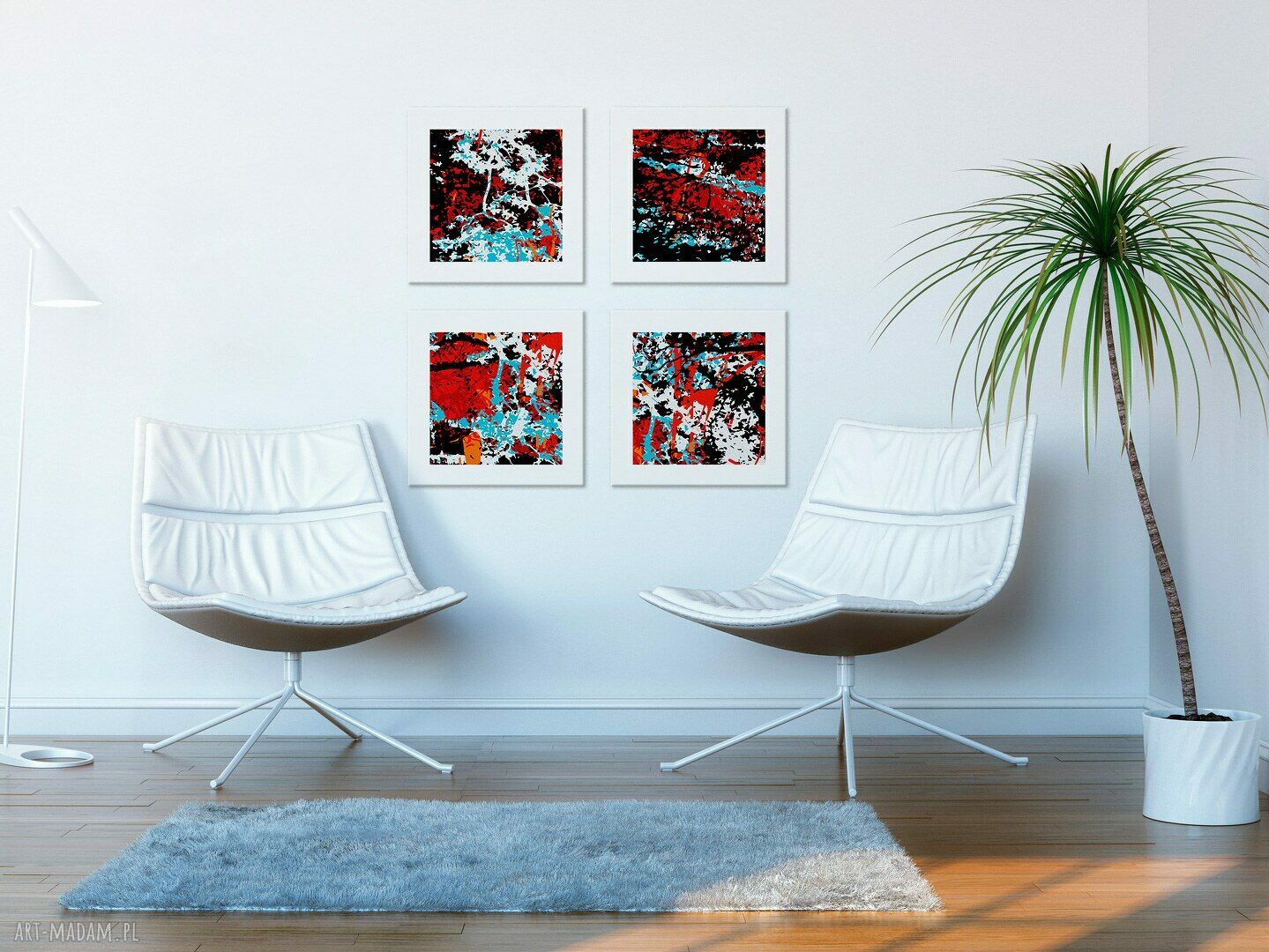 Obraz na płótnie - ABSTRAKCJA 4CZ. - 4x40x40 cm (00101)