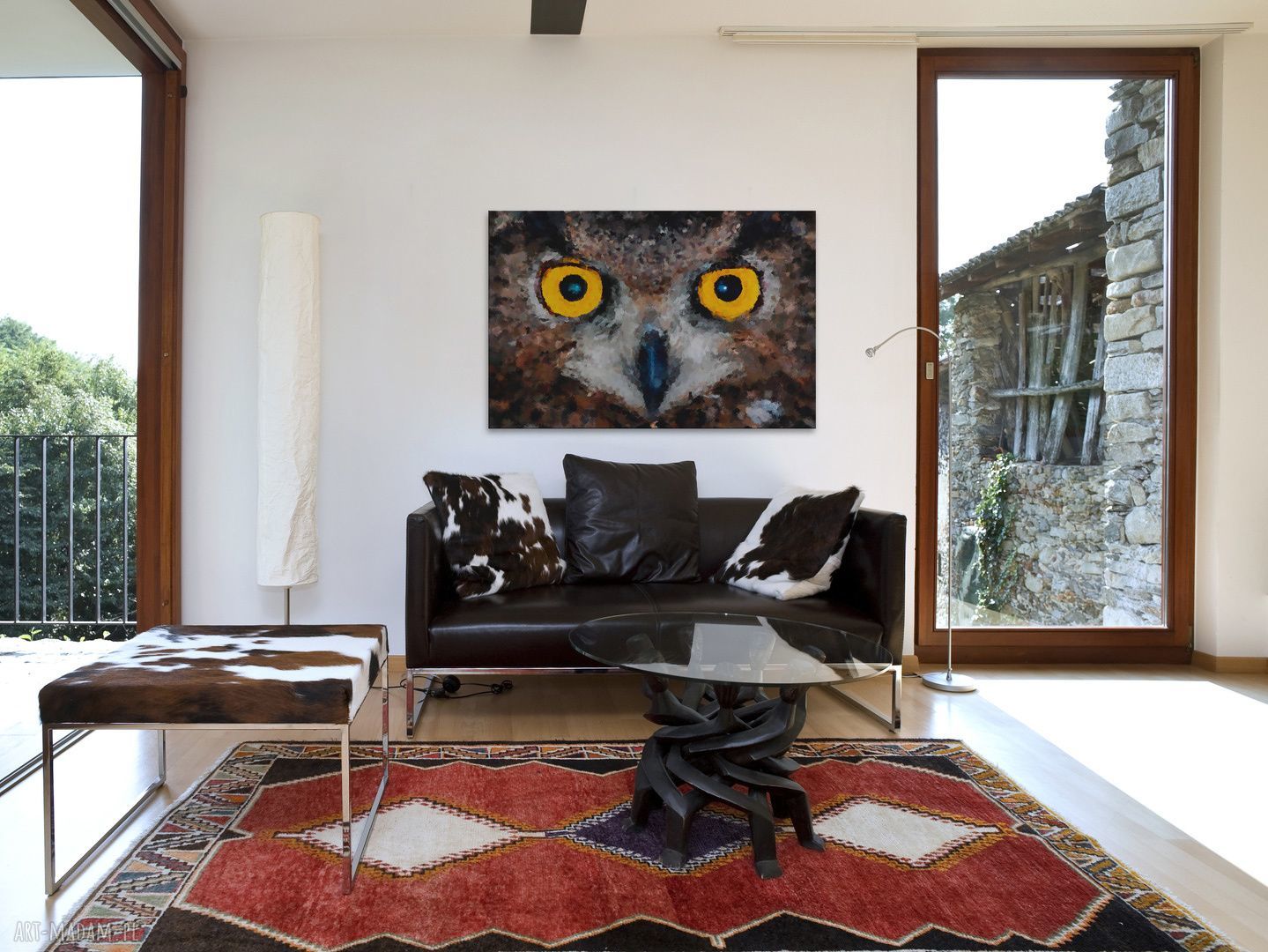 Obraz na płótnie SOWA OCZY - 120x80 cm (01701)