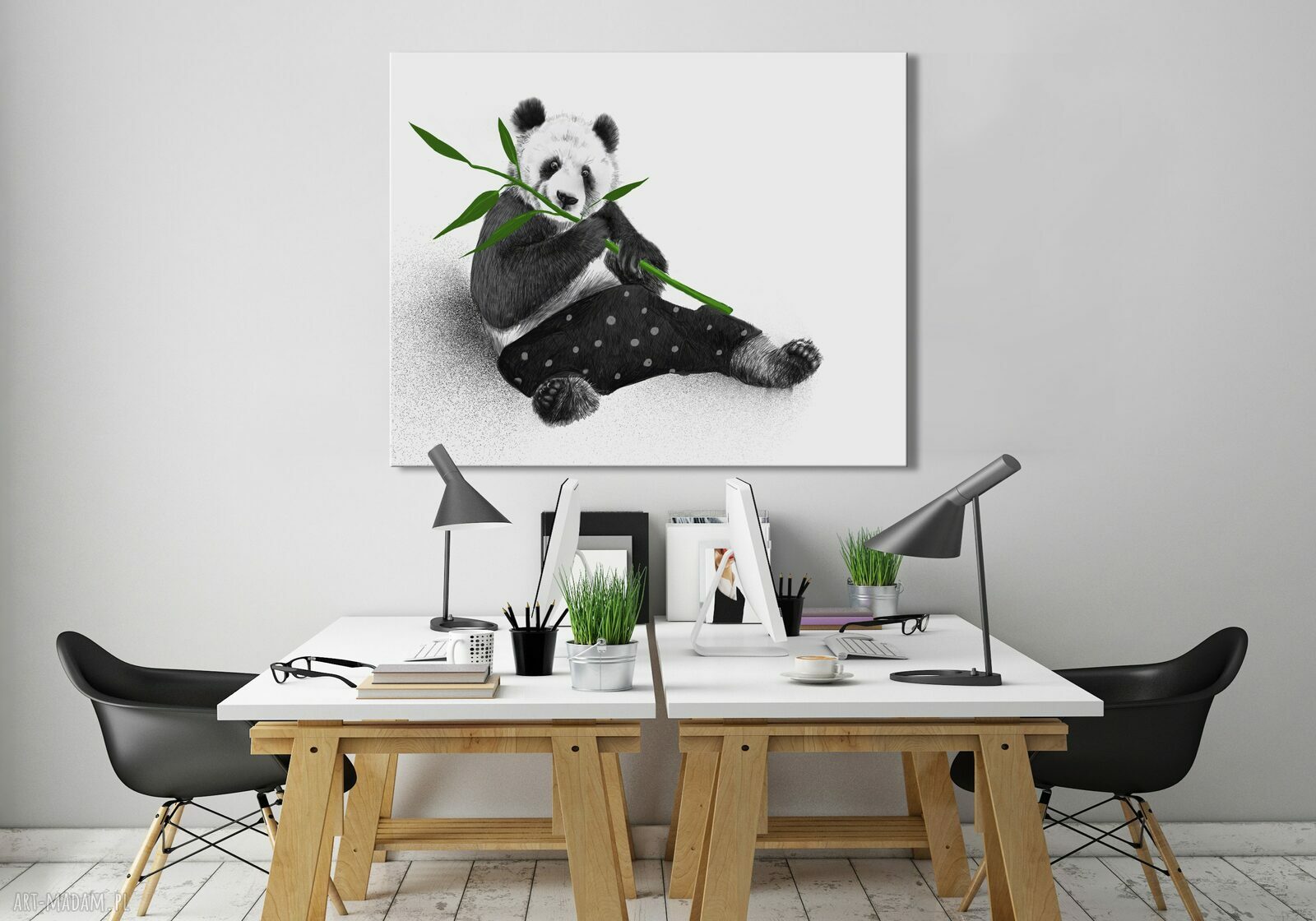 Obraz na płótnie 100x80 cm Panda - wysyłka w 24h