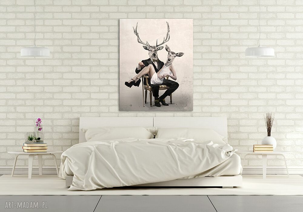 Obraz na płótnie DEER LOVE 80x100 cm 02102 - wysyłka w 24h