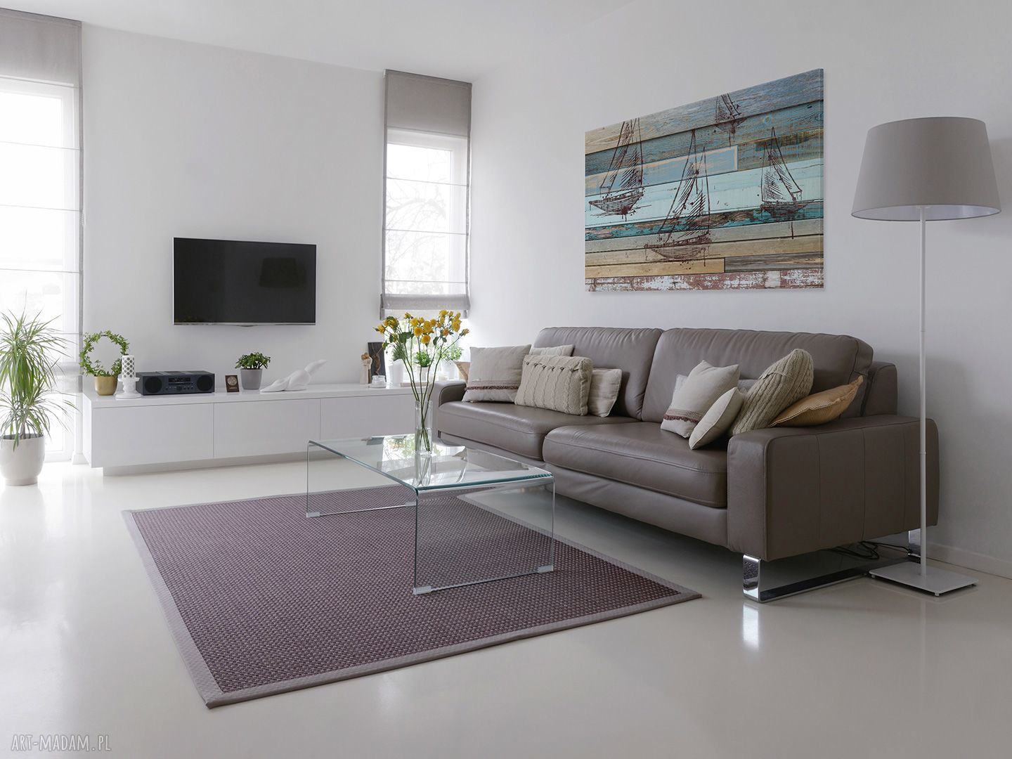 Obraz na płótnie Żaglówka statki deski shabby chic marynistyczny 120x80 cm