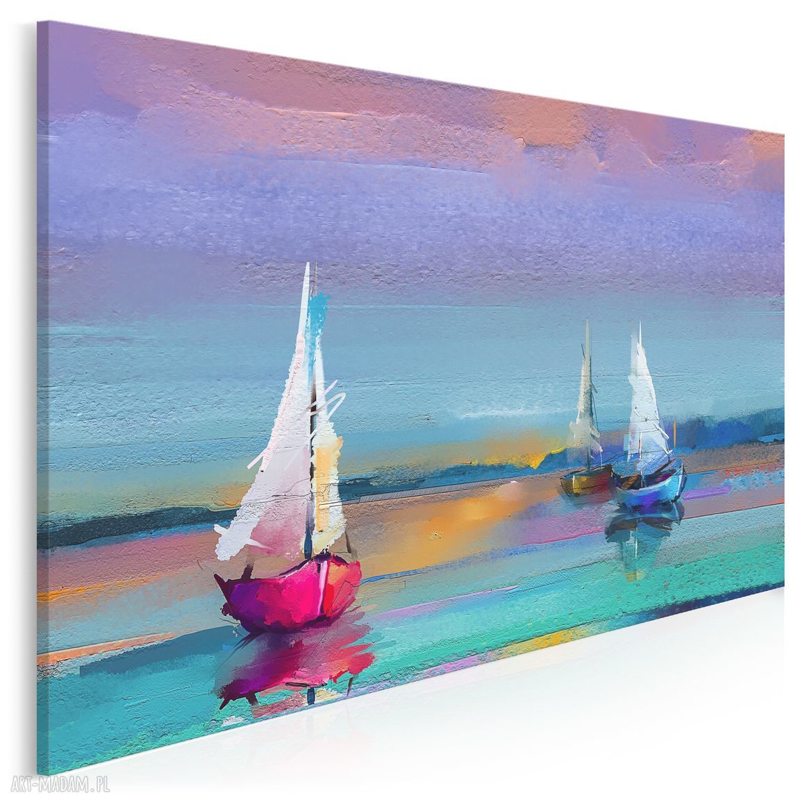 Obraz na płótnie z żaglówkami Mazury 120x80 cm - dekoracja żeglarstwo