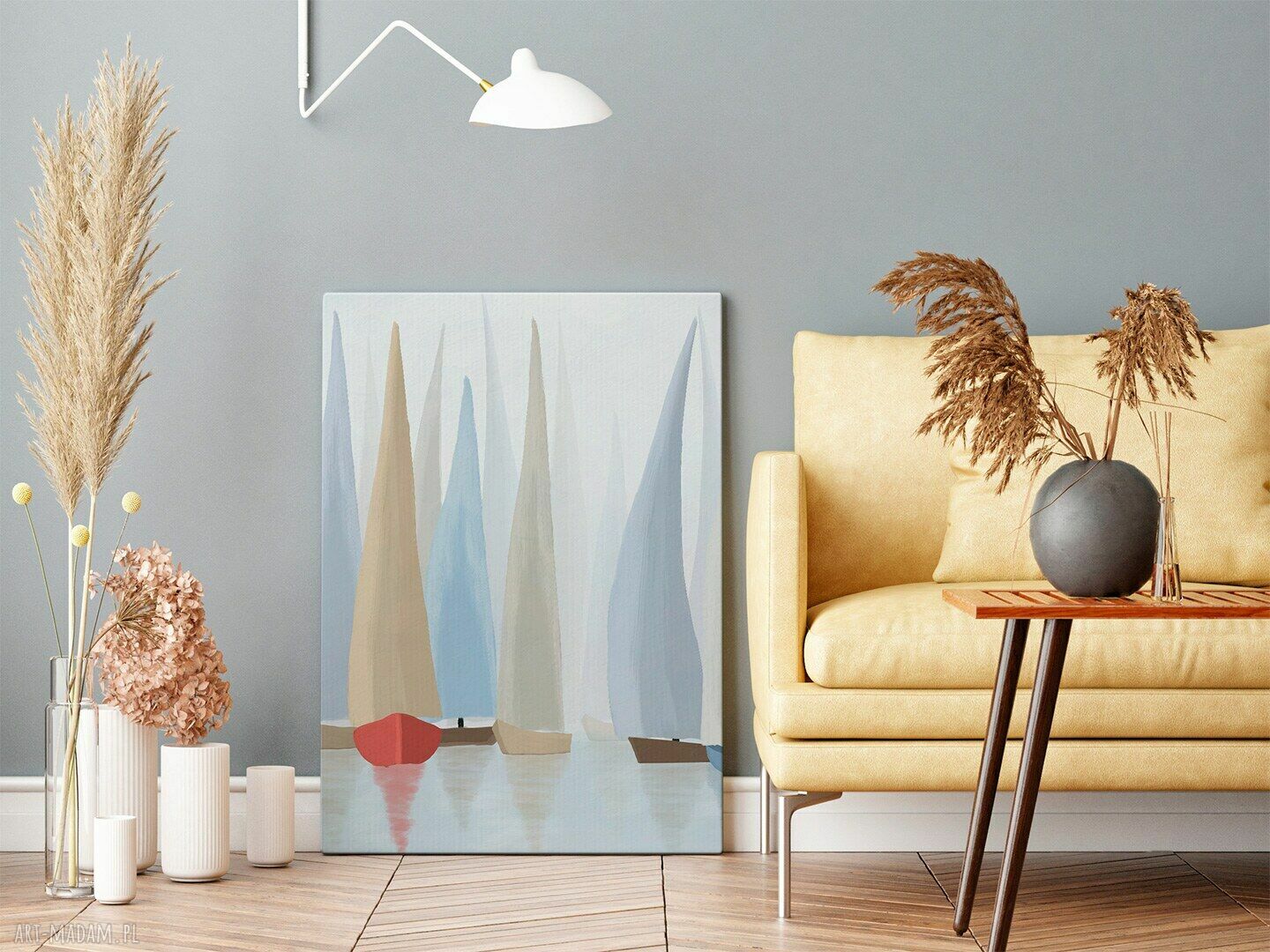 Obraz na płótnie Żaglówki Regaty Pastelowy - 50x70 cm (w pionie)